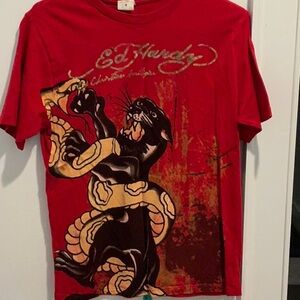 NWOT.  Ed Hardy Red Graphic T-Shirt